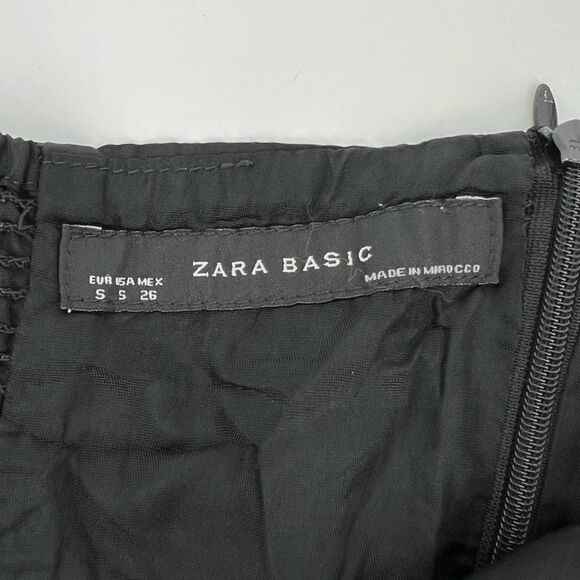 Zara Basic Black Strapless Balloon Cocktail Dress Sz S - Picture 4 of 6